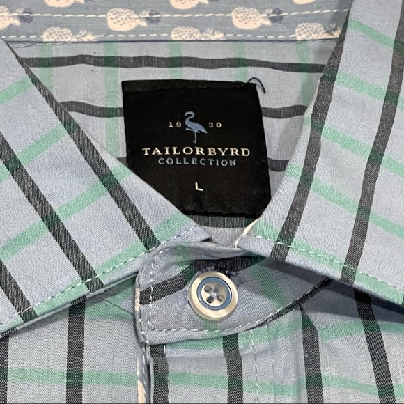 New Tailorbyrd Window Pane Long Sleeve Shirt Size Large - Picture 3 of 4